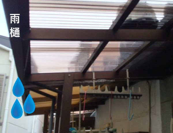 エクステリア内　雨樋詰まり